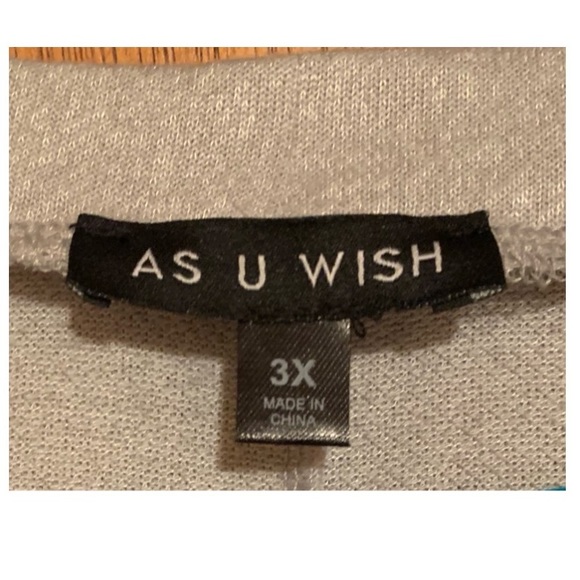 🎅 AS U WISH Silver Ruffle Shoulder Tunic NWT 3X - Picture 4 of 12